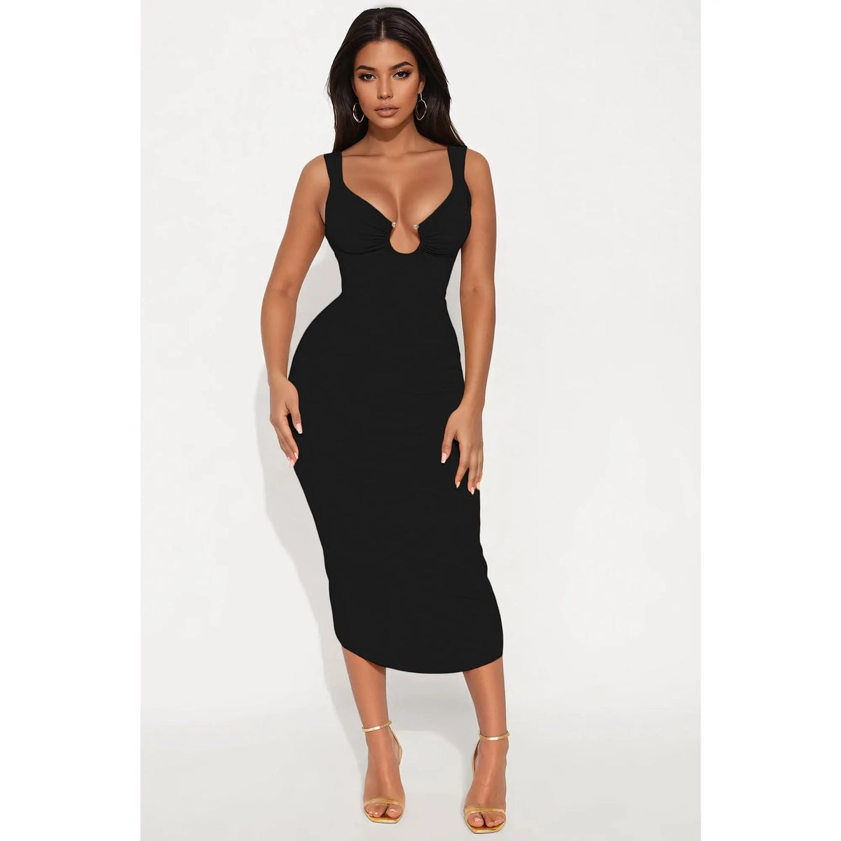 Paloma Backless Midi Dress - Black